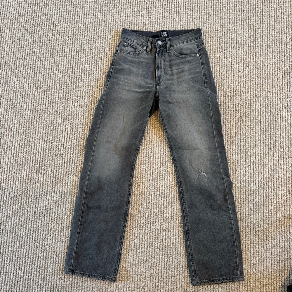 Dark Grey Urban Outfitters Straight Leg Jeans